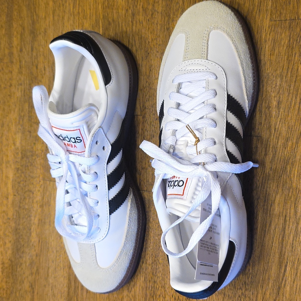 Adidas Samba White and Black Leather Classic Sneakers 8M 9W NWT (IH6001) - Picture 5 of 11